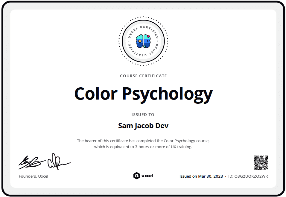Color psychology uxcel certificate